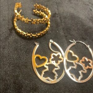 Gold and Silver Hoop Earrings